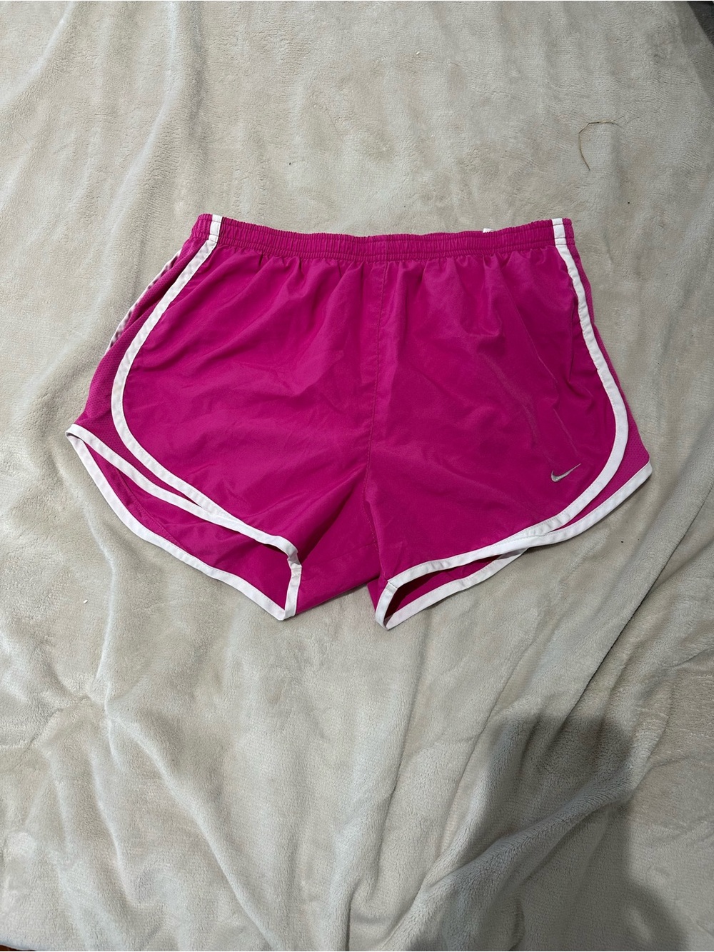 Nike Women's Fuchsia Athletic Running Shorts with White Trim
